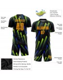 Best Pro Custom Black Gold-Neon Green Sublimation Soccer Uniform Jersey