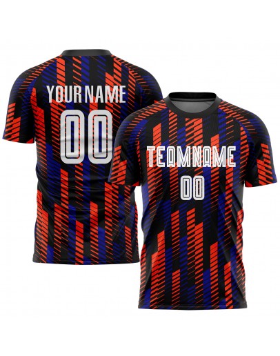 Best Pro Custom Black White-Orange Sublimation Soccer Uniform Jersey