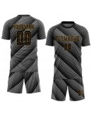 Best Pro Custom Black Black-Old Gold Sublimation Soccer Uniform Jersey