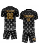 Best Pro Custom Black Old Gold-White Sublimation Soccer Uniform Jersey