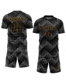 Best Pro Custom Black Black-Old Gold Sublimation Soccer Uniform Jersey