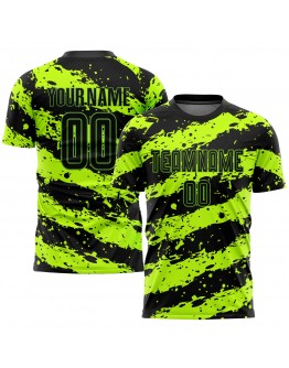 Best Pro Custom Neon Green Black Sublimation Soccer Uniform Jersey