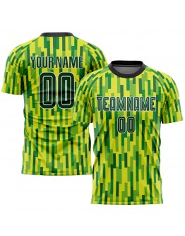 Best Pro Custom Neon Green Green-Gold Sublimation Soccer Uniform Jersey