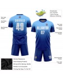 Best Pro Custom Light Blue White-Royal Sublimation Fade Fashion Soccer Uniform Jersey