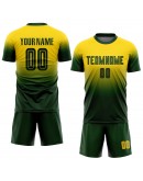 Best Pro Custom Gold Green Sublimation Fade Fashion Soccer Uniform Jersey