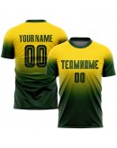 Best Pro Custom Gold Green Sublimation Fade Fashion Soccer Uniform Jersey