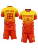 Best Pro Custom Gold Orange Sublimation Fade Fashion Soccer Uniform Jersey