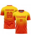 Best Pro Custom Gold Orange Sublimation Fade Fashion Soccer Uniform Jersey