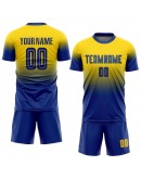 Best Pro Custom Gold Royal Sublimation Fade Fashion Soccer Uniform Jersey