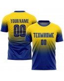 Best Pro Custom Gold Royal Sublimation Fade Fashion Soccer Uniform Jersey