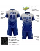Best Pro Custom Gray Royal Sublimation Fade Fashion Soccer Uniform Jersey
