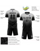 Best Pro Custom Gray Black Sublimation Fade Fashion Soccer Uniform Jersey