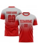 Best Pro Custom Gray Red Sublimation Fade Fashion Soccer Uniform Jersey