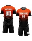 Best Pro Custom Orange White-Black Sublimation Fade Fashion Soccer Uniform Jersey