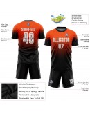 Best Pro Custom Orange White-Black Sublimation Fade Fashion Soccer Uniform Jersey