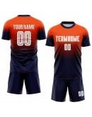 Best Pro Custom Orange White-Navy Sublimation Fade Fashion Soccer Uniform Jersey