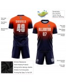 Best Pro Custom Orange White-Navy Sublimation Fade Fashion Soccer Uniform Jersey
