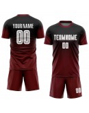 Best Pro Custom Black White-Crimson Sublimation Fade Fashion Soccer Uniform Jersey