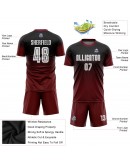 Best Pro Custom Black White-Crimson Sublimation Fade Fashion Soccer Uniform Jersey