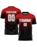 Best Pro Custom Red White-Black Sublimation Fade Fashion Soccer Uniform Jersey
