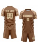 Best Pro Custom Brown Cream-Camo Sublimation Soccer Uniform Jersey