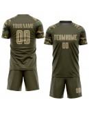 Best Pro Custom Olive Vegas Gold-Camo Sublimation Salute To Service Soccer Uniform Jersey