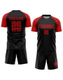Best Pro Custom Black Red Sublimation Soccer Uniform Jersey
