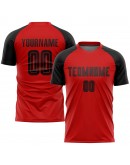 Best Pro Custom Red Black Sublimation Soccer Uniform Jersey
