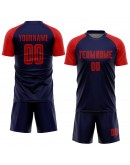 Best Pro Custom Navy Red Sublimation Soccer Uniform Jersey