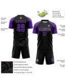 Best Pro Custom Black Purple Sublimation Soccer Uniform Jersey