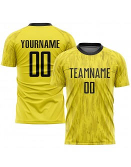 Best Pro Custom Gold Black Sublimation Soccer Uniform Jersey