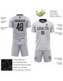 Best Pro Custom Gray Black-White Sublimation Soccer Uniform Jersey
