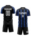 Best Pro Custom Black White-Royal Sublimation Soccer Uniform Jersey