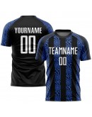 Best Pro Custom Black White-Royal Sublimation Soccer Uniform Jersey