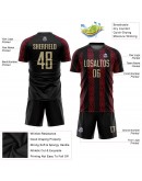 Best Pro Custom Black Vegas Gold-Red Sublimation Soccer Uniform Jersey