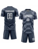 Best Pro Custom Dark Gray White Sublimation Soccer Uniform Jersey