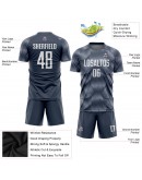 Best Pro Custom Dark Gray White Sublimation Soccer Uniform Jersey