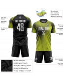 Best Pro Custom Gold White-Black Sublimation Soccer Uniform Jersey