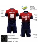 Best Pro Custom Red White-Navy Sublimation Fade Fashion Soccer Uniform Jersey