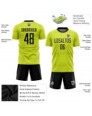 Best Pro Custom Gold Black-White Sublimation Soccer Uniform Jersey