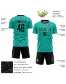 Best Pro Custom Kelly Green Black Sublimation Soccer Uniform Jersey