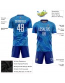 Best Pro Custom Light Blue White-Royal Sublimation Soccer Uniform Jersey