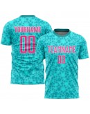 Best Pro Custom Aqua Pink-White Sublimation Soccer Uniform Jersey