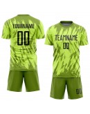 Best Pro Custom Neon Green Black-Olive Sublimation Soccer Uniform Jersey