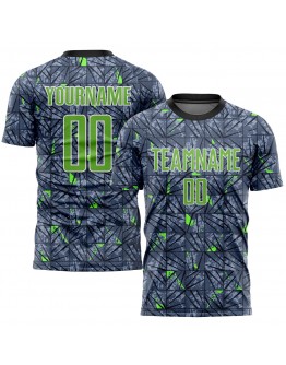 Best Pro Custom Gray Neon Green-Black Sublimation Soccer Uniform Jersey
