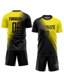 Best Pro Custom Gold Black-Old Gold Sublimation Soccer Uniform Jersey