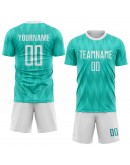 Best Pro Custom Aqua White Sublimation Soccer Uniform Jersey