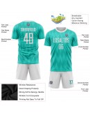 Best Pro Custom Aqua White Sublimation Soccer Uniform Jersey