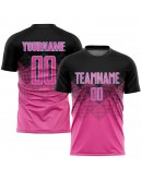 Best Pro Custom Pink Pink-Black Sublimation Soccer Uniform Jersey
