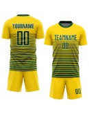 Best Pro Custom Gold Green-White Sublimation Soccer Uniform Jersey